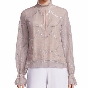 Alexis Lucy Metallic Lace Top SZ XS NWT